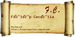 Fülöp Cecília névjegykártya